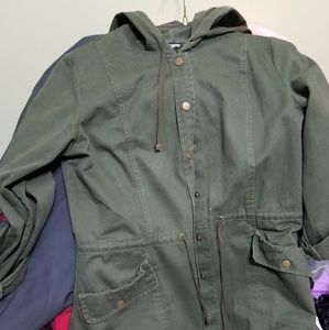 Hottopic army green skull jacket